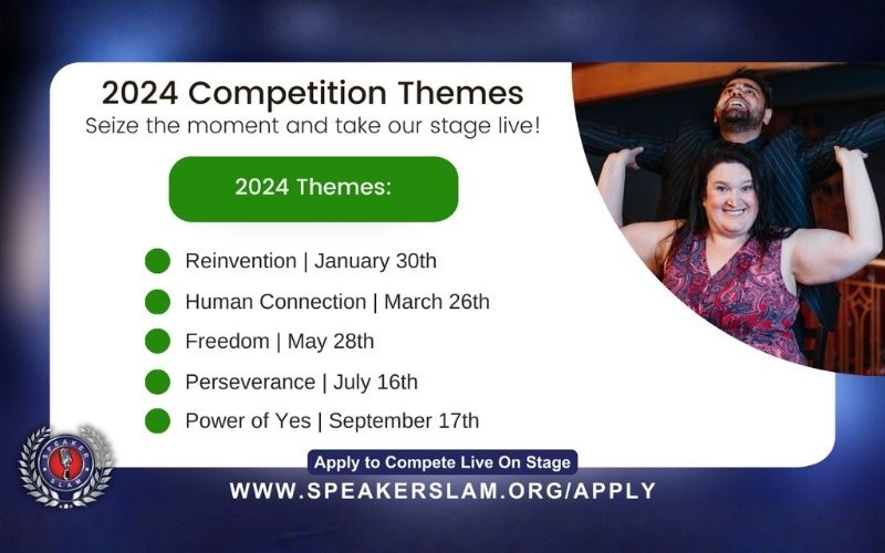 Speaker Slam® Unveils Themes for 2024 Competitions - North America's Largest Inspirational Speaking Competition