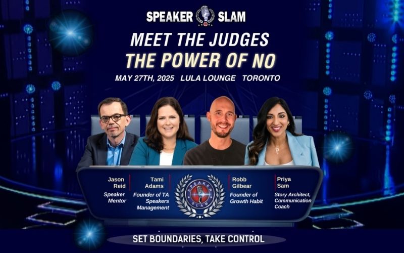 Speaker Slam Unveils Judges For The  The Power Of No Competition