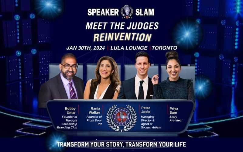 Speaker Slam® Unveils Esteemed Judges for the "Reinvention" Event to Kick Off Its 8th Year